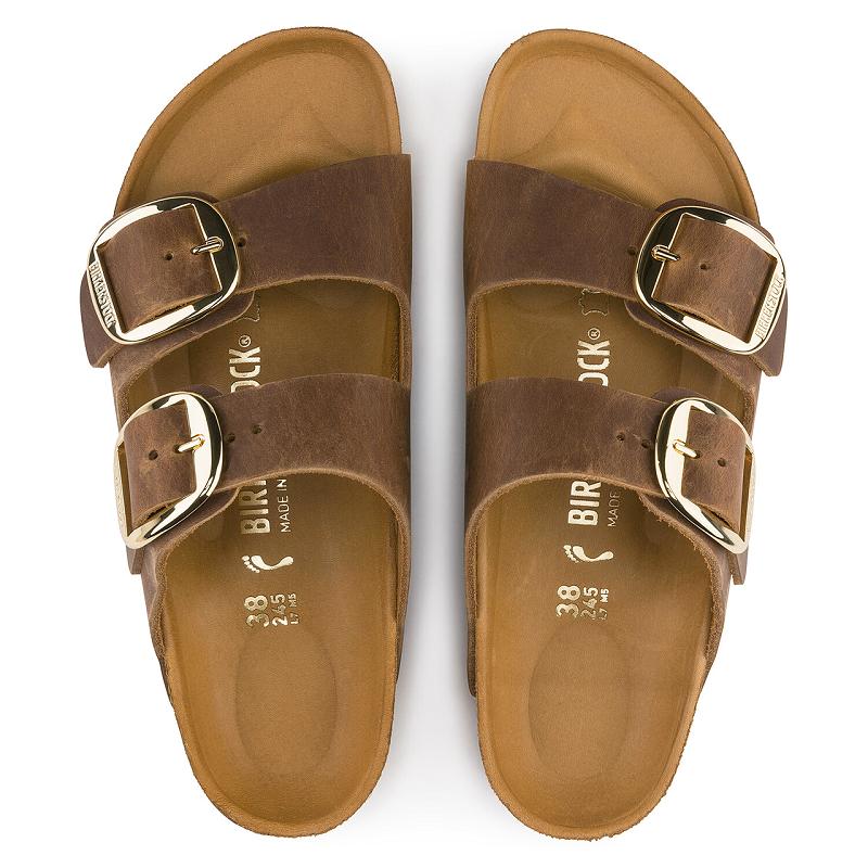 Birkenstock Big Přezkou Antique Læder Arizona Dame Brune | DK 465HAP